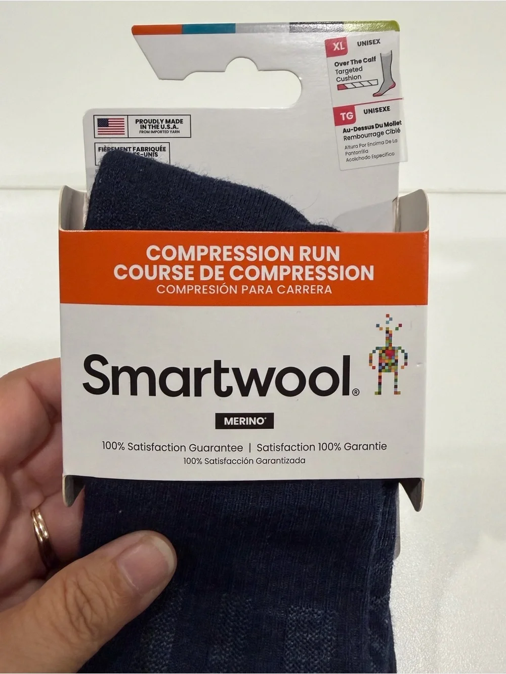 SmartWool Women's XL Run Targeted Cushion Compression Socks Navy Blue NWT